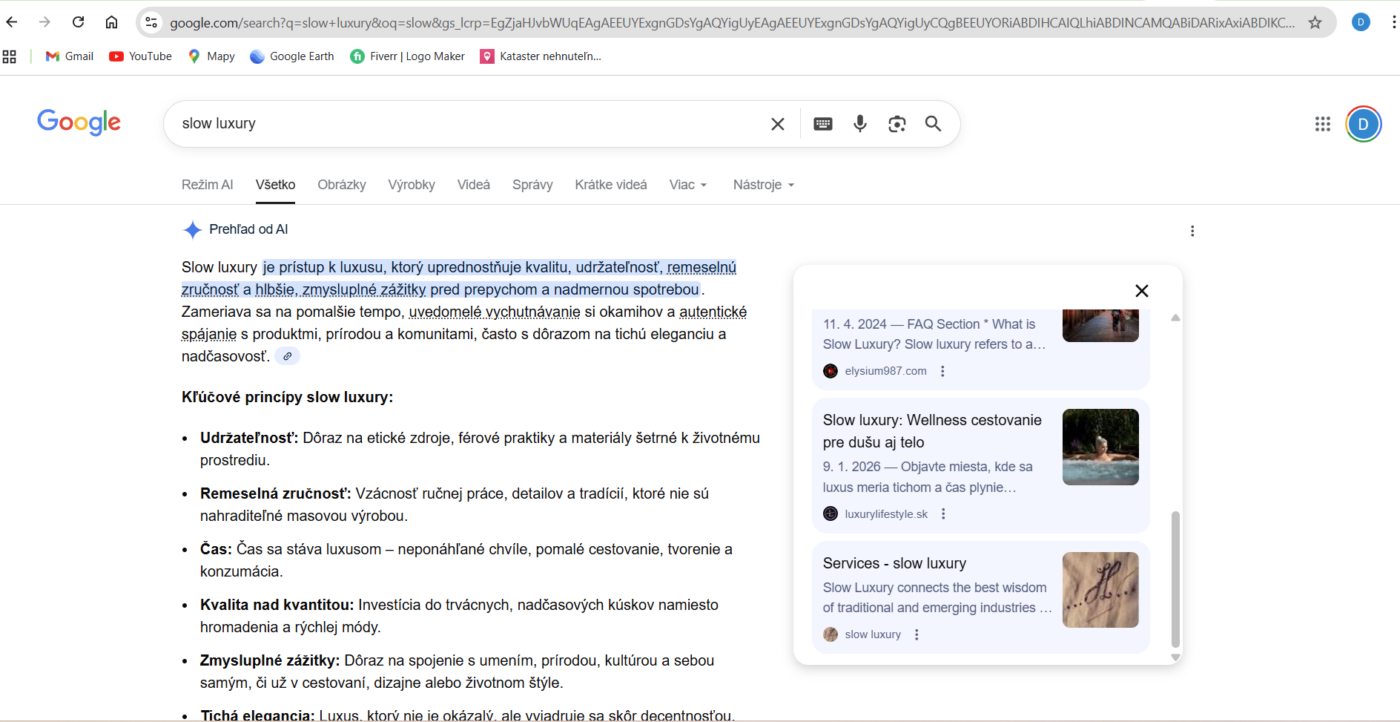 Pozícia zobrazenia v AI overview